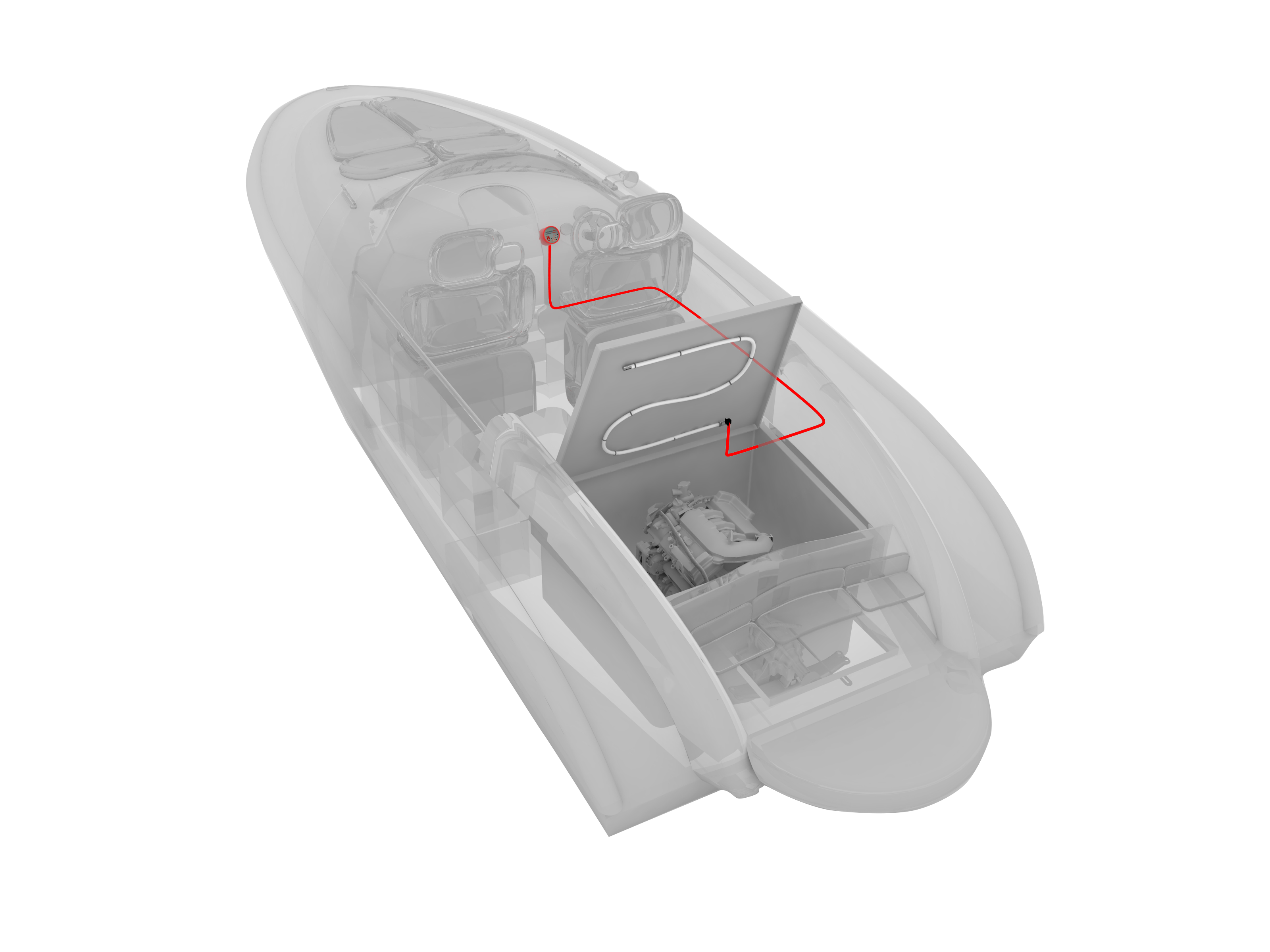 Boat engine compartment protected with BlazeCut